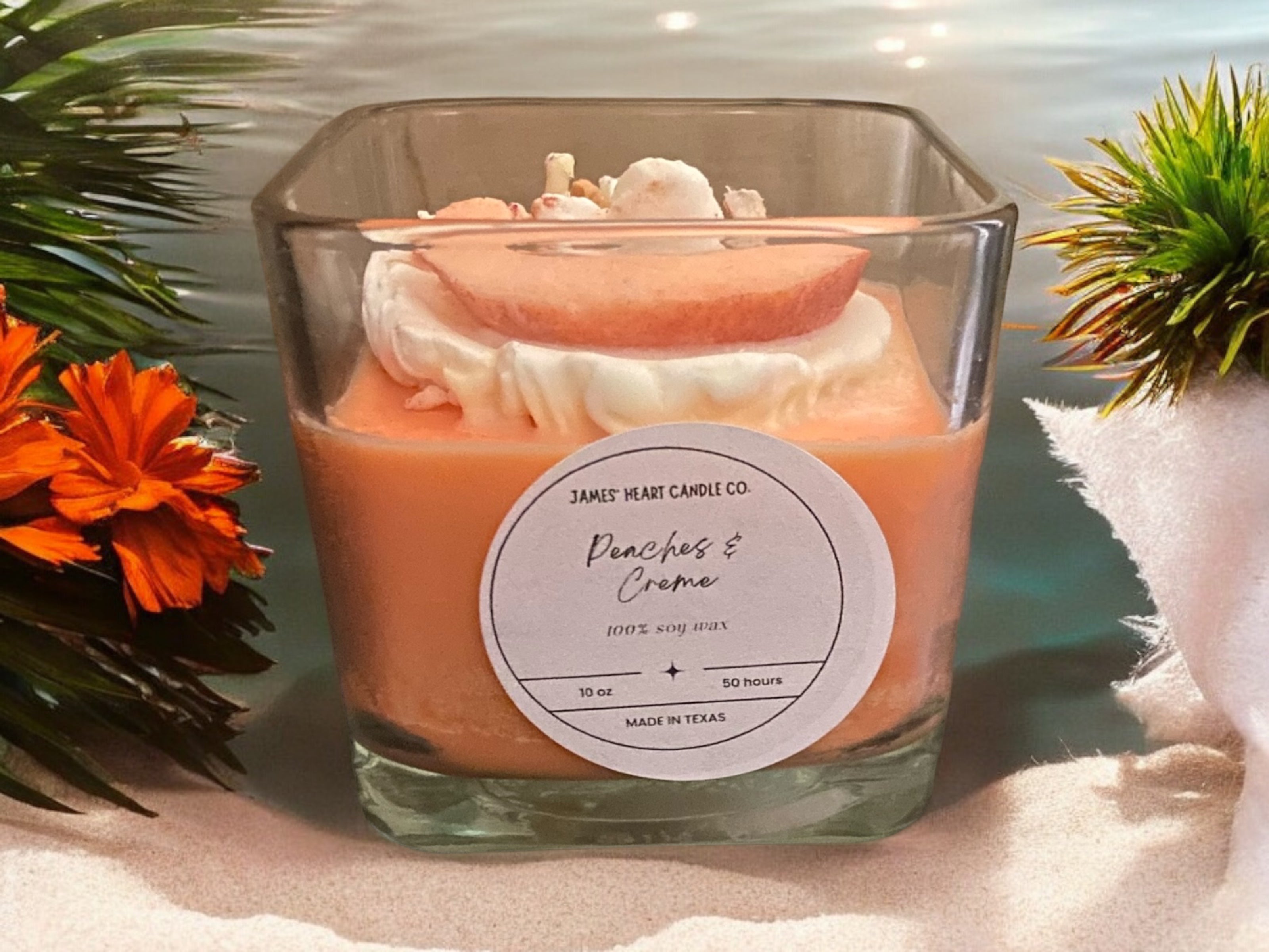 Peaches & Crème Candle | Soy Blend Dessert Candle